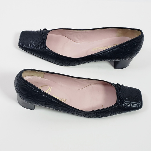 DELMAN QUILTED LEATHER Chunky Heel sz 8 - Picture 3 of 6